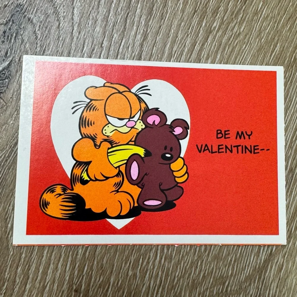 VINTAGE 1978 GARFIELD Valentine’s Day Cards & Envelopes Lot of 6 Hallmark
